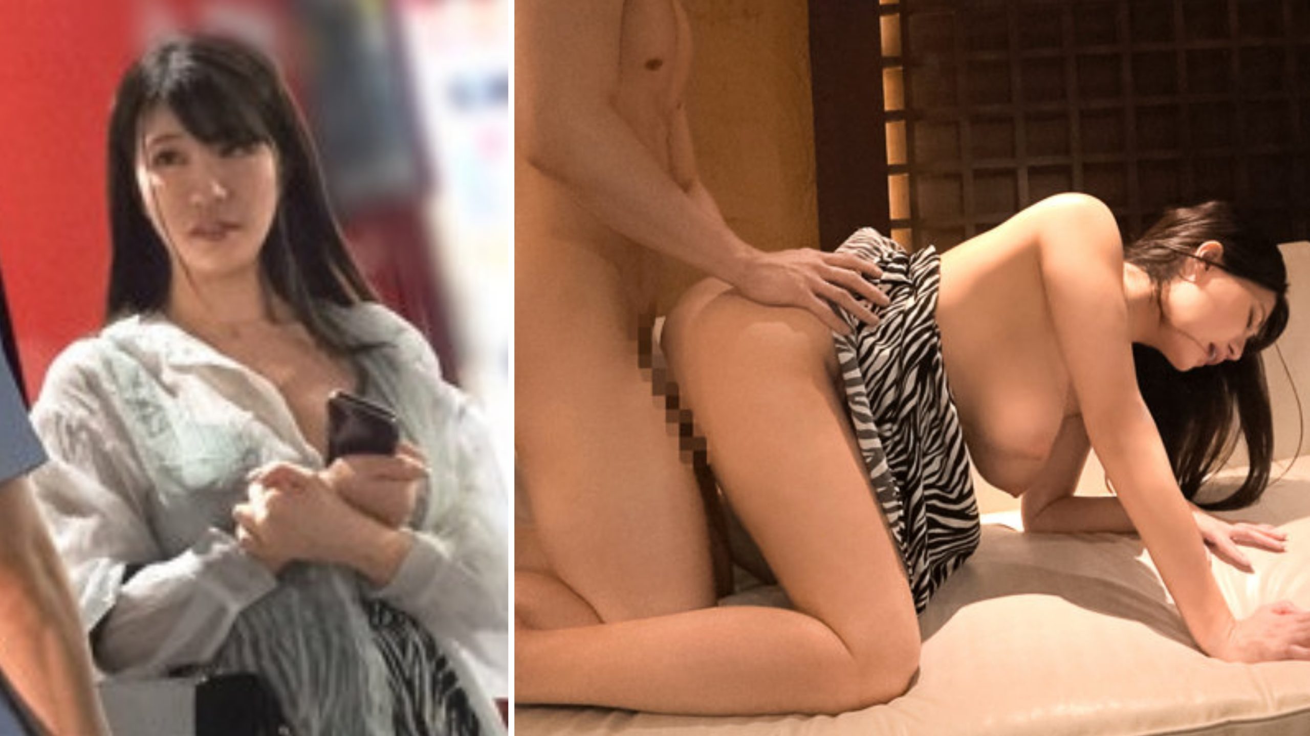 【繁華街の路地で佇んでいるIカップ爆乳美女に無許可中出し】ギャラをハネ上げてゴム無し撮影許可